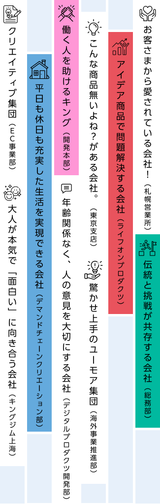お客さまから愛されている会社！　アイデア商品で問題解決する会社　年齢関係なく、人の意見を大切にする会社