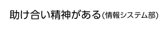 助け合い精神がある(情報システム部)