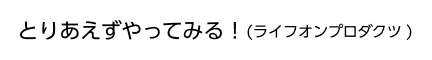 とりあえずやってみる！(ライフオンプロダクツ)