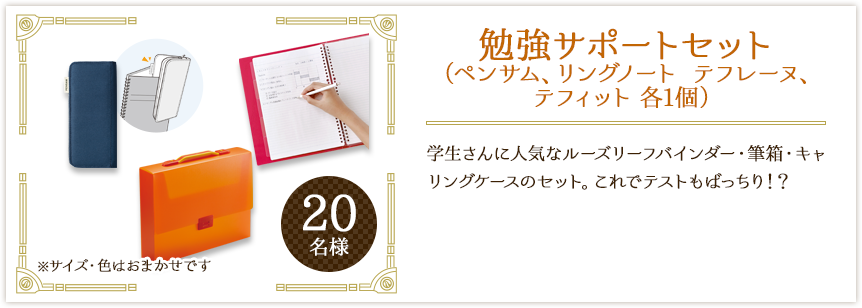 勉強サポートセット(ペンサム、リングノート テフレーヌ、テフィット)