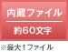 内蔵ファイル／約60文字 ※最大1ファイル