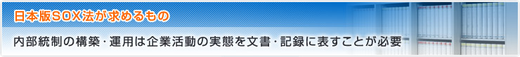 日本版SOX法が求めるもの:内部統制の構築・運用は、企業活動の実態を文書・記録に表すことが必要