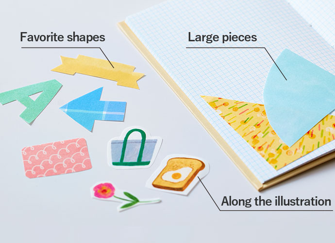 Favorite shapes Large pieces Along the illustration