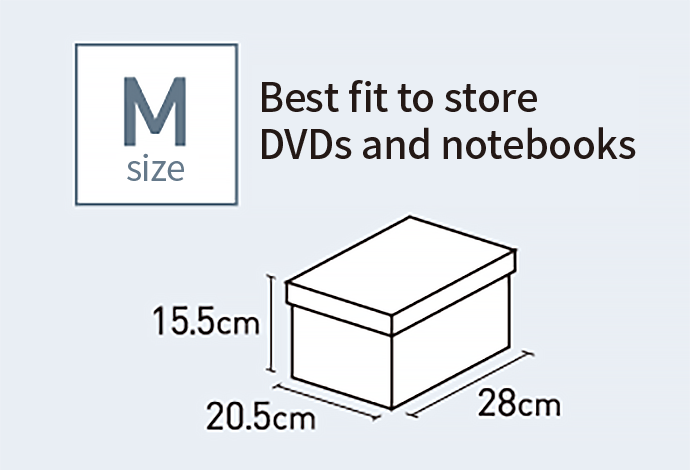 M size Best fit to store DVDs and notebooks 20.5cm 15.5cm 28cm