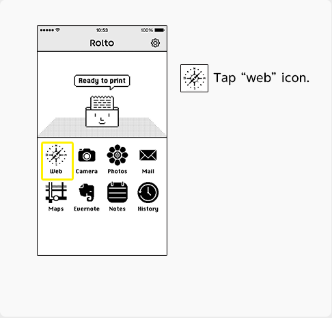 Tap web icon.