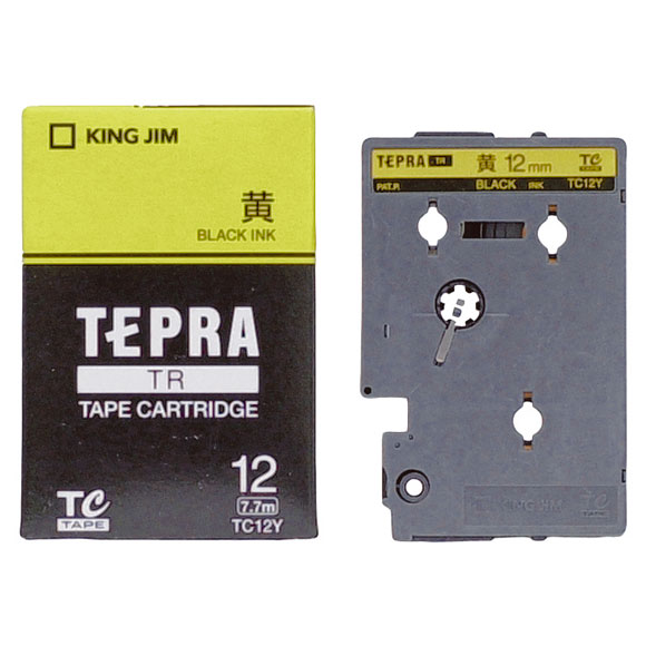 TRテープカートリッジ カラーラベル(パステル) TC12Y | TRテープ 