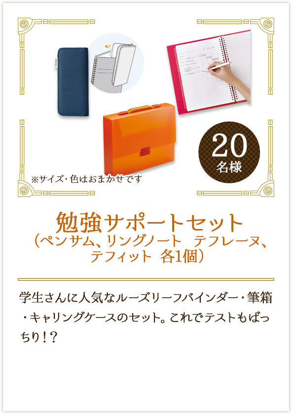 勉強サポートセット（ペンサム、リングノート テフレーヌ、テフィット）