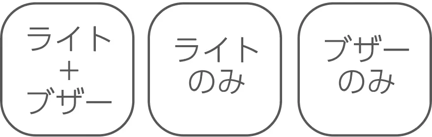 ライト+ブザー ライトのみ ブザーのみ