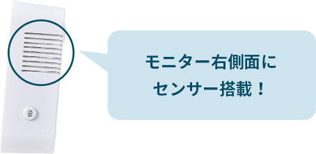 モニター右側面にセンサー搭載！