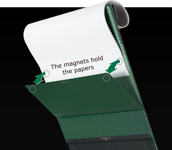 The magnets hold the papers