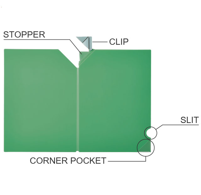 STOPPER CLIP SLIT CORNER POCKET