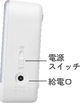 電源スイッチ / 給電口