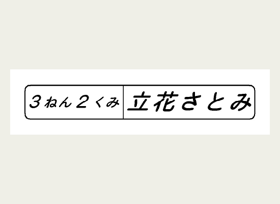 学年とクラス、氏名を表示したラベル
